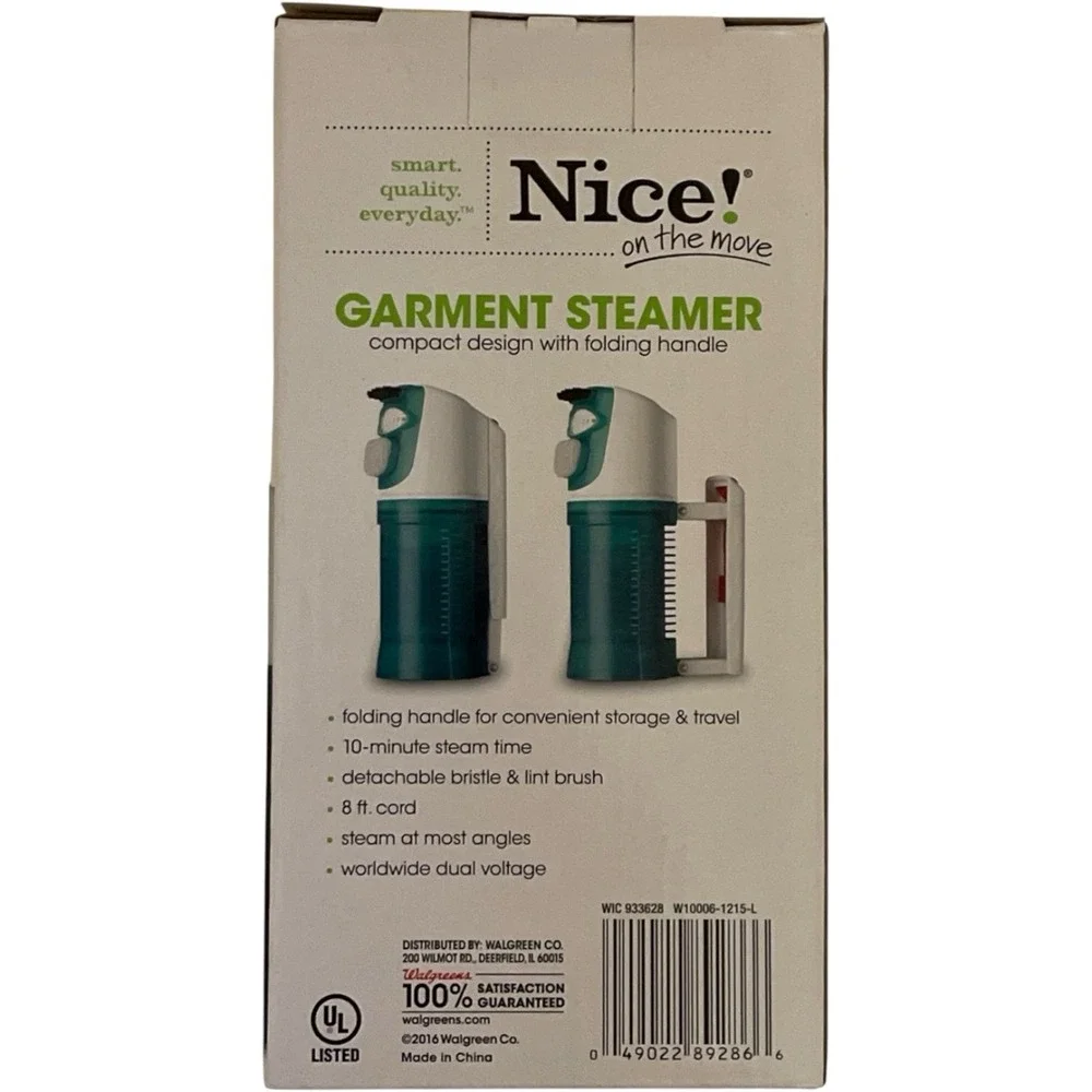 Nice! Garment Steamer Travel Size Teal White